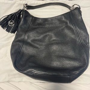 Michael Kors black leather shoulder bag